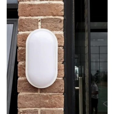 Sekatech Aydos 15W Oval LED Nem Su Geçirmez Banyo Bahçe Balkon Modern Tavan Lambası Beyaz Kasa