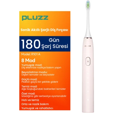 Pluzz R101A Smart Sonik Şarjlı Diş Fırçası 180 Gün Şarj