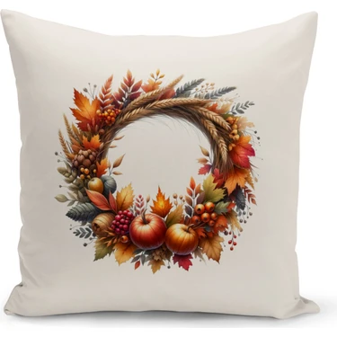 Bertille Home Sonbahar Serisi Çift Tarafı Dijital Baskılı Kırlent Kılıfı (Halloween Autumn Cushion