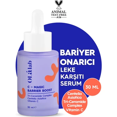 Olalab Aydınlatıcı Bariyer Onarıcı Nemlendirici Ceramide & Vitamin C & Cica Serum 30