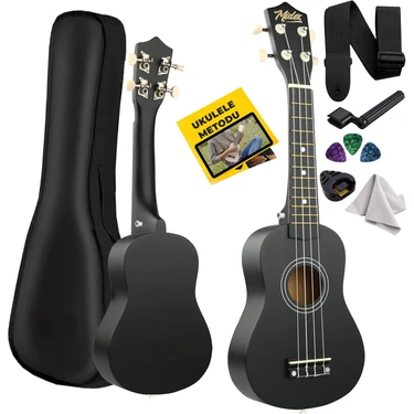 Midex Ukx-901bk Siyah Soprano Ukulele (Askı Çanta Metod