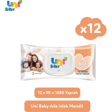 Uni Baby Aile Islak Mendil 12x90 (1080