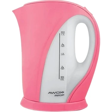 Awox Mercan Kettle Pembe, Mercan Kettle 1,7 Litre Su Isıtıcısı 2000