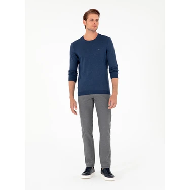 Pierre Cardin Erkek Gri Regular Fit Kanvas Pantolon