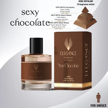 Elegance Vip Perfume Elegance Vip Parfüm 50 ml Sexy Chocolate Koku Kalıcılığı ile Modern Şişe