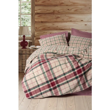Cotton Box Warm Flanel Çift Kişilik Jamil Bordo Nevresim