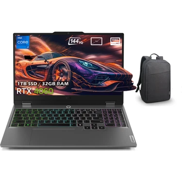 Lenovo Loq 15IRX9 Intel Core I7-13650HX 32GB Ddr5 1tb SSD RTX4060 8gb 15.6 Inç 144Hz Full Hd