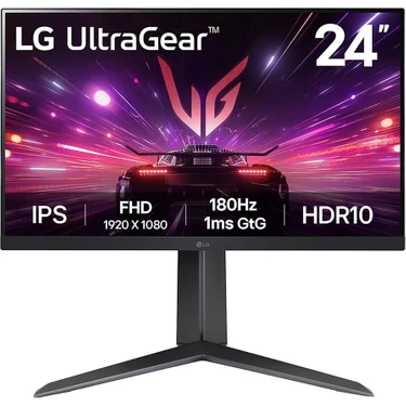 Lg 24” Ultragear 24GS65F-B 1ms (Gtg) 180Hz (Hdmı+Display) Amd Freesync + G-Sync HDR10 IPS Panel Fhd