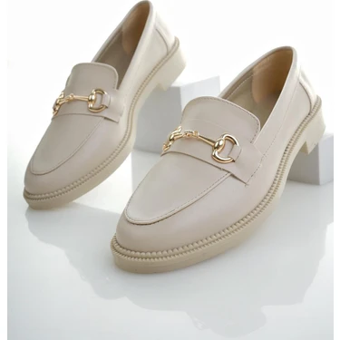 Muggo Sussie Garantili Metal Tokalı Kadın Loafer Günlük