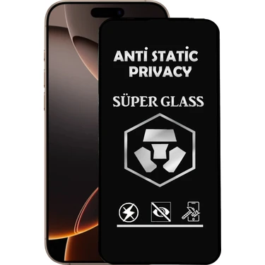 Caseart Apple iPhone 16 Pro Max Tam Kaplayan Anti Statik Hayalet Süper Cam Ekran