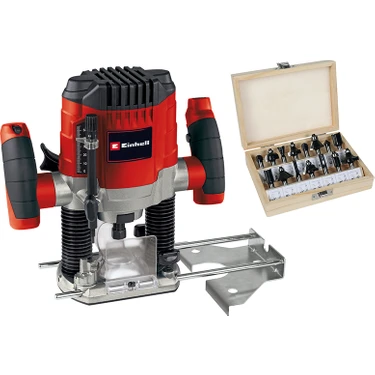 Einhell Dik Freze TC-RO 1155 Kit (1100 watt, Ø 6 ve 8 mm, hız ayarı, rip çit, ekstraksiyon
