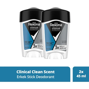 Rexona Men Clinical Protection Erkek Stick Deodorant Clean Scent 45 ml