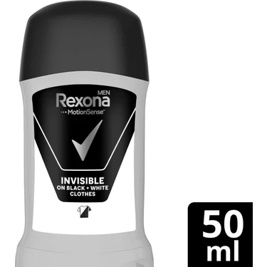 Rexona Men Motionsense Erkek Stick Deodorant Invisible On Black White Clothes 50