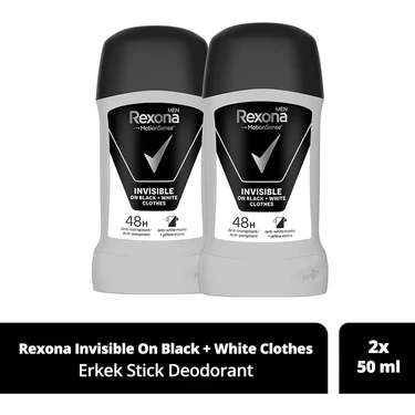 Rexona Men Motionsense Erkek Stick Deodorant Invisible On Black White Clothes 50 ml