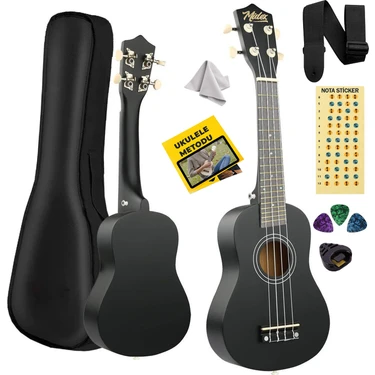 Midex UKX-233BK Siyah Concert Ukulele (Askı Çanta Metod