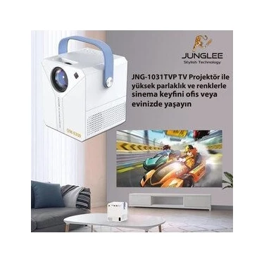 Android 4K Ultra Hd Wifi Projeksiyon Cihazı USB Hdmi Tf Card Girişli Dahili Hoparlör Ekran