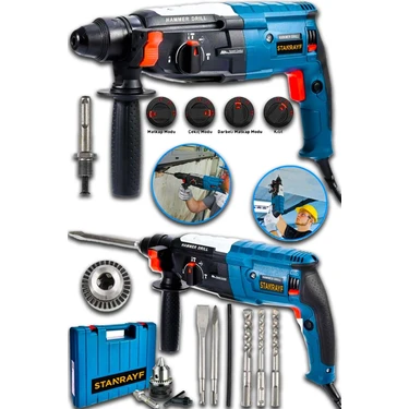 Stanrayf Alman 2.30MM 9200 Wattf Bakır Sargılı Çift Çelik Şanzuman Kırıcı Delici Hilti Matkap 5pcs