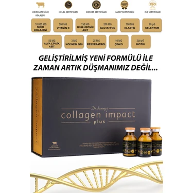 Dr. Sammy's Collagen Impact Plus Hidrolize Sığır Kolajeni + Hyaluronic Asit + Resveratrol +