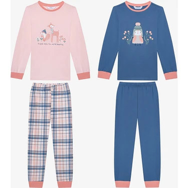 Kız Çocuk Woodland 2li Çok Renkli Pijama