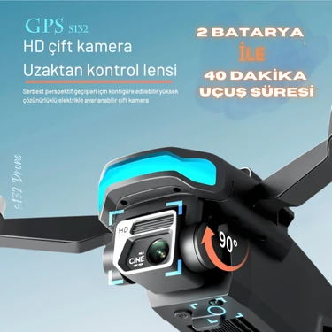 Piha S132 Gps Drone 2batarya ile 40DK Uçuş Süresi Beni Takip Et Modu Engelden Kaçınma