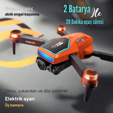 Piha S180 Drone Fırçasız Motor 2 Batarya Ile 20 Dakika Uçuş 1080P Hd Kamera Engelden Kaçınma