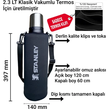Stanley Neopren Termos Kılıfı ve Omuz Askısı 2.3 lt Klasik Aksesuar Darbelere Karşı