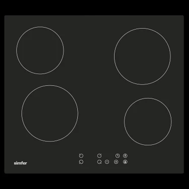 Simfer 3970 4e 60 cm Elektrikli Siyah Cam