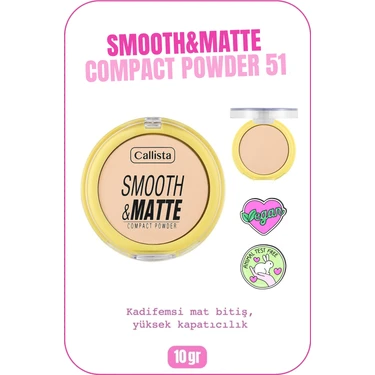 Smooth Matte Compact Powder Mat Bitişli Toz Pudra - 51 Soft