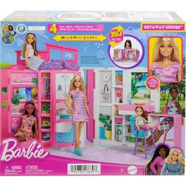 Barbie Portatif Bebek Evi Kız Çocuklar İçin 11 Aksesuarla Renkli Oyun