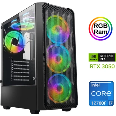 Xaser XSR879 I7 12700F 16GB Ram 512GB M.2 Nvme SSD 6gb RTX3050 Oyuncu Tavsiye