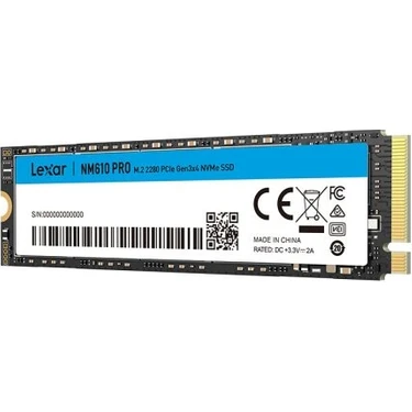 Lexar NM610PRO 500GB M.2 2280 PCIe Gen3 x4 SSD Okuma 3300MB Fiyatı