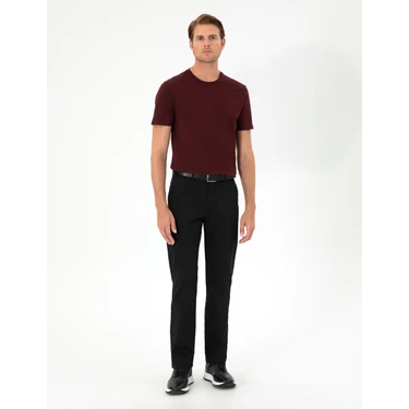 Pierre Cardin Erkek Siyah Regular Fit Kanvas Pantolon