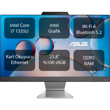 Asus A3400 Intel Core I7 1355U 8gb 512GB SSD 23.8" Fhd Freedos All In One Tümleşik