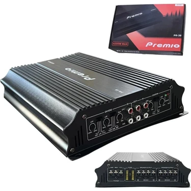 Premio 4200W 4X70RMS 4 Kanal Profesyonel Oto Amfi 215 x 190 x 50 mm Ebatlarla Güçlü Ses