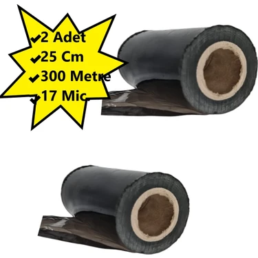 Tify Palet Siyah Dilimli Streç 25 cm 17 Mic.  1000 gr 300 metre Siyah