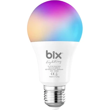 Bix SL-01 Aura Çok Renkli 9 W RGB WiFi-Bluetooth Uzaktan Kontrollü Akıllı