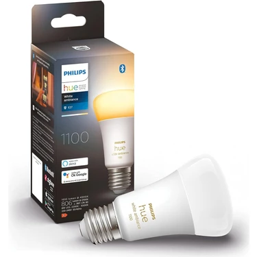 Philips Huewa 8-75W Beyaz Ambiyans Akıllı E27 Led Ampul , Bluetooth