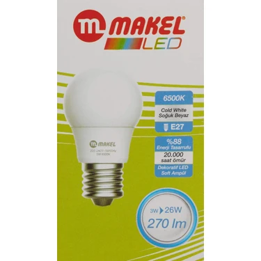 Makel Led Ampul, 3 W, 6500 K, Soğuk