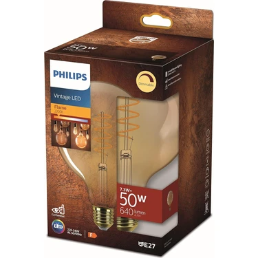 Philips LEDCLA 50W G120 E27 2200K Sarı Işık Gold Dim Edilebilir Filament LED