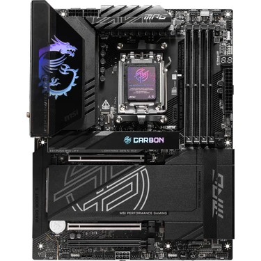 Msı Mpg X870E Carbon Wıfı Am5 Ddr5 8400MHZ(OC) Usb4 4x M.2 HDMI 5g Lan 2.5g Lan Wıfı 7 Rgb