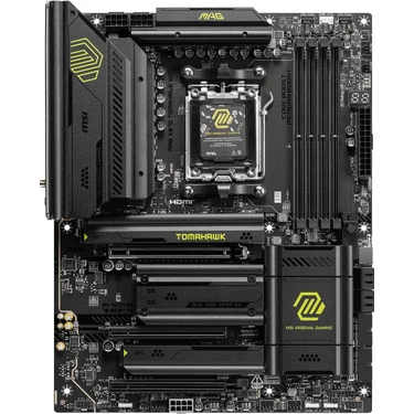 Msı Mag X870 Tomahawk Wıfı Am5 Ddr5 8400MHZ(OC) Usb4 4x M.2 HDMI 5g Lan Wıfı 7 Rgb