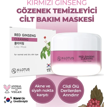 K-Lotus Beauty Temizleyici Kırmızı Ginseng Kil