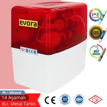 14 Aşamalı Multimineralli Alkalili Pompasız Kapalı Kasa Su Arıtma