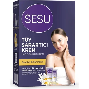 Sesu 35 gr + 18 gr Tüy Sarartıcı Krem Papatya ve Panthenol ile Cilt Tahrişini