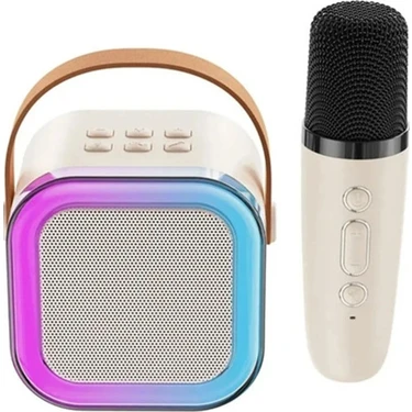 Vothoon Karaoke Kablosuz Hoparlör Mikrofonlu Rgb Işıklı Bluetooth Speaker Tf