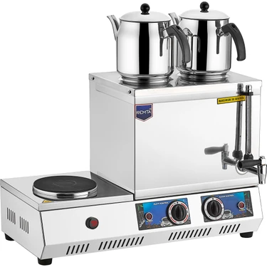 Remta K31 Çift Demlikli Elektrikli Çay Ocağı 23 L 3000 W – Paslanmaz Çelik, Dijital Isı ve Su