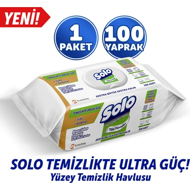 Solo Temizlikte Doğal Güç Beyaz Sabun Ferahlığı Yüzey Temizlik Havlusu 100