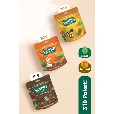 Organik Glutensiz Vegan Kek Atıştırmalık Paketi - 3 Adet (3