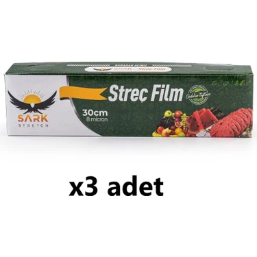 Şark Streç 30 cm x 100 Metre 8 Micron Kutulu Kayar Bıçaklı Polietilen Gıda Tipi Streç 3