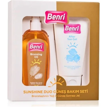 Benri Bronzlastirici Yağ 150 Ml + Güneş Sonrası Jel 150